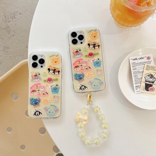 เคสโทรศัพท์มือถือ ลายการ์ตูนน่ารัก พร้อมสายคล้อง สําหรับ iPhone 14 Pro Max 13 12 11