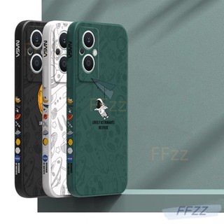 เคส OPPO Reno 7Z 5G Reno 8Z 5G โทรศัพท์มือถือ กันกระแทก ลายดวงจันทร์ อวกาศ สไตล์คลาสสิก สําหรับ3bTKR