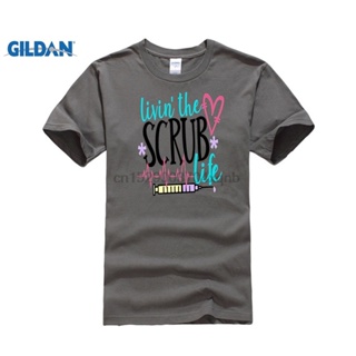 เสื้อยืด พิมพ์ลาย Livin The Scrub Life Doctor Medical RN LPN สุดฮา สําหรับผู้ชาย ไซซ์ XS-4XL-5XL-6XL