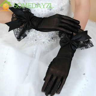 SOMEDAYZL ถุงมือตาข่าย สีดํา สีขาว สําหรับเจ้าสาว