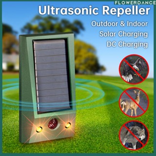 Solar Ultrasonic Repeller เครื่องขับไล่สัตว์กลางแจ้ง Pest Dog Mouse Bird เครื่องไล่พลังงานแสงอาทิตย์กระพริบแสงสีแดงเพื่อขับออกไปดอกไม้หมาป่า