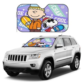 ม่านบังแดดกระจกหน้ารถยนต์ ลาย Snoopy พับได้ สําหรับรถบรรทุก SUV Sedans ส่วนใหญ่ - บล็อกรังสียูวี และช่วยให้ยานพาหนะของคุณเย็น