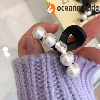 OCEANMAPDZ กิ๊บติดผมหางม้า ประดับไข่มุก เพทาย คริสตัล พลอยเทียม หรูหรา สไตล์เกาหลี วินเทจ