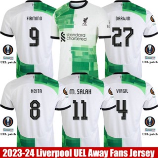 Sy3 2023-2024 เสื้อยืดลําลอง แขนสั้น พิมพ์ลาย Away UEL Jersey Salah Firmino Virgil Keita Darwin พลัสไซซ์ YS3