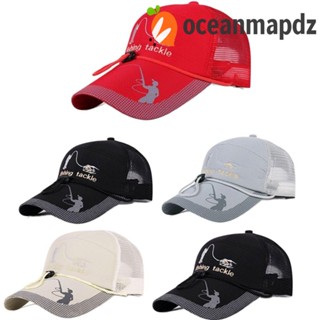 OCEANMAPDZ หมวกเบสบอลลําลอง ผ้าตาข่าย พิมพ์ลายตัวอักษร กันแดด เหมาะกับใส่เดินป่ากลางแจ้ง แฟชั่นสําหรับผู้ชาย