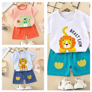 พร้อมส่ง เสื้อผ้าเเฟชั่นของเด็กสองชิ้น ชุดเด็กเเฟชั่น เสื้อผ้าเด็กผู้หญิง ชุดเเฟชั่นเด็ก เสื้อ+กางเกง