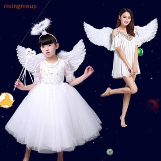 [risingmeup] ที่คาดผม แต่งขนนก สีขาว สําหรับคอสเพลย์ เทศกาลคริสต์มาส ปาร์ตี้ 1 ชุด