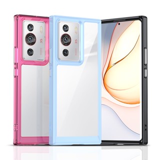 เคสโทรศัพท์มือถือ PC และซิลิคอน แบบใส กันกระแทก หรูหรา สําหรับ ZTE Nubia Z40 Pro