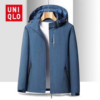 UNIQLO เสื้อแจ็กเก็ตกันฝน มีฮู้ด กันน้ํา กันลม คุณภาพสูง สําหรับเล่นกีฬากลางแจ้ง [L-5XL]