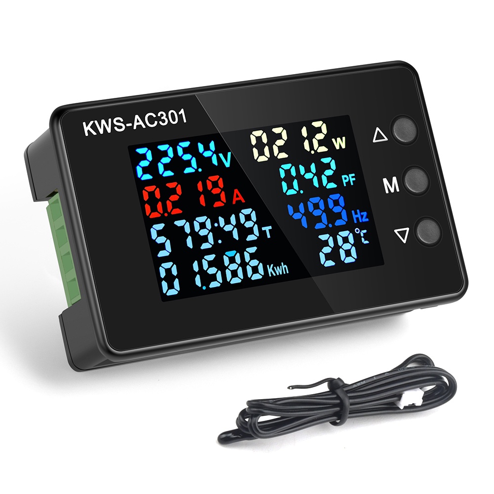 Kws-ac301 Wattmeter Power Meter โวลต์มิเตอร์ AC 50-300V เครื่องวิเคราะห์พลังงานไฟฟ้า