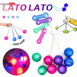 Lato Lato Toy Viral Old School Toy Etek Toy Click Clack Ball Bump Ball ลูกบอลบีบอัด Shake Bump Ball With Light Small Toy homelove