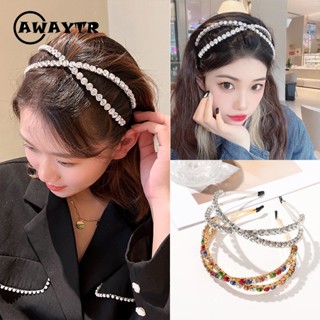 Awaytr ที่คาดผม โลหะผสม ไขว้ 38 ซม. สําหรับผู้หญิง ใหม่ แฟชั่น ที่คาดผม อารมณ์ เครื่องประดับผม