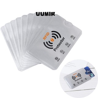 UUMIR ปลอกป้องกันการ์ด 10 ชิ้น ป้องกันการสแกน Rfid บล็อกอลูมิเนียม ป้องกันกระเป๋าสตางค์ Rfid