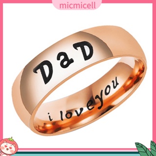 Mic_ เครื่องประดับ แหวนสเตนเลส ลายตัวอักษร Mom Dad Daughter Son สําหรับครอบครัว