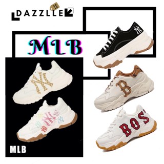 MLBรองเท้าผ้าใบ Unisex MLB รองเท้าผ้าใบ Chunky Dia Monogram Boston Red Sox Sneakers  (มีกล่องและถุง)