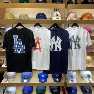 เกาหลี newera 23 ใหม่หลัง NY เม็ดมะม่วงหิมพานต์ดอกไม้ชายและหญิงเสื้อยืดแขนสั้น