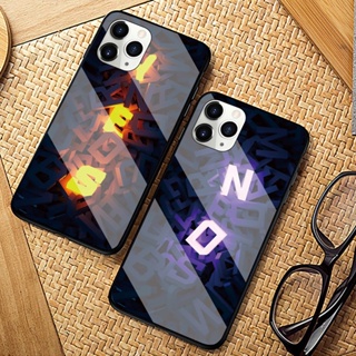 เคสโทรศัพท์มือถือแบบแก้วแข็ง ลายตัวอักษร Lovers YES NO สําหรับ Samsung A10 A10S A20 A20S A30 A30S A40 A50 A50S A70 A80 A90