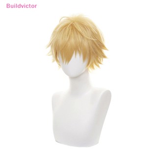 Buildvictor วิกผมสั้นคอสเพลย์ การ์ตูนอนิเมะ Denji สีทอง สําหรับผู้ชาย