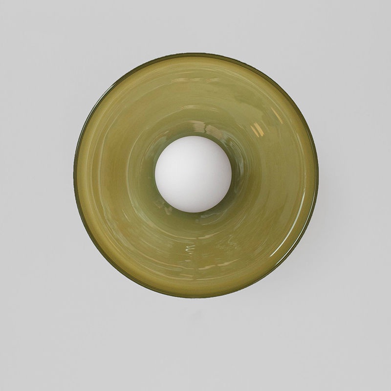 โคมไฟติดผนังห้องนอน ข้างเตียง กระจกสี สไตล์เงียบสงบ สําหรับห้องนั่งเล่น