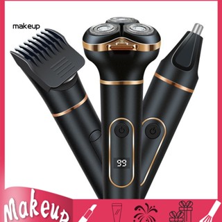 [Mk] ปัตตาเลี่ยนไฟฟ้า 3-in-1 ใบมีด 3 หัว 1 ชุด สําหรับผู้ชาย