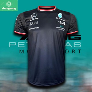 เสื้อยืด Formula One เสื้อยืดทีม เมอร์เซเดส เอเอ็มจี ปิโตรนาส #FM0006 รุ่น ลูวิส แฮมิลตัน พิมพ์ทั้งตัว ไซส์ XS-3XL shangsong