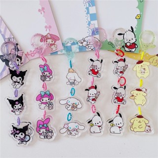 Kawaii Sanrio พวงกุญแจอะคริลิคใส รูปตุ๊กตา Melody Kuromi Cinnamoroll สําหรับตกแต่ง