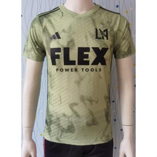 เสื้อกีฬาแขนสั้น ลายทีมชาติฟุตบอล Los Angeles FC Player Version 23 24 MLS ชุดเยือน สําหรับผู้ชาย