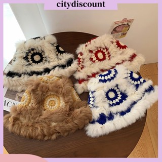 &lt;citydiscount&gt; หมวกบักเก็ต แฮนด์เมด กันลม ลายดอกไม้ สําหรับผู้หญิง