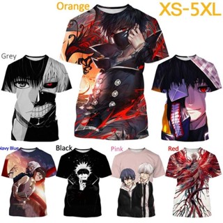 ใหม่ เสื้อยืดลําลอง พิมพ์ลายอนิเมะ Tokyo Ghoul 3D แฟชั่นสําหรับผู้ชาย และผู้หญิง 2XS-6XL 2023