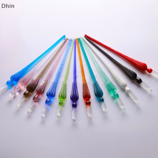 [Dhin] 1pc Vintage Handmade Glass Dip Sig Ink Fountain Pen Wrig Tool Offices COD