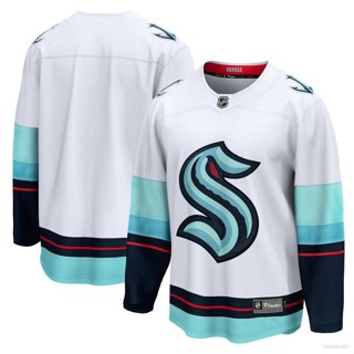 เสื้อกีฬาแขนยาว NHL Seattle Kraken Away Jersey พลัสไซซ์