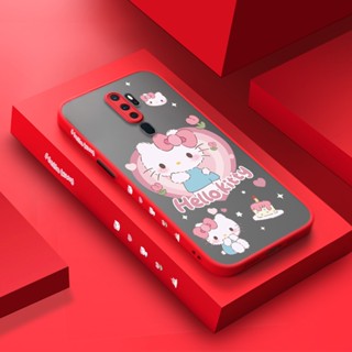 สําหรับ OPPO A5 2020 A9 2020 เคสการ์ตูนน่ารัก Hello Kitty แฟชั่น ฝ้า บาง เคสโทรศัพท์กันกระแทก ขอบซิลิโคนนุ่ม เคสป้องกัน