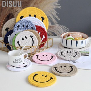 Disuu Expression Placemat Round Cotton Rope Woven South Korea Simple Smile Insulation Pad