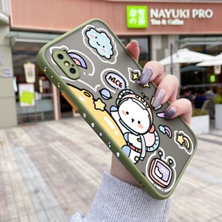 สําหรับ iPhone X Xs Xr Xs Max เคส การ์ตูน อวกาศ ดี รูปแบบ บาง ขอบสี่เหลี่ยม ดีไซน์ใหม่ กันกระแทก ฝ้า ใส เคสโทรศัพท์แข็ง