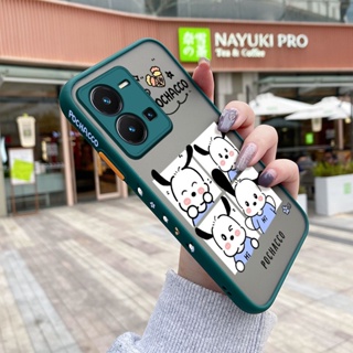 เคสซิลิโคนใส ขอบสี่เหลี่ยม กันกระแทก ลายการ์ตูน Pochacco น่ารัก สําหรับ vivo Y35