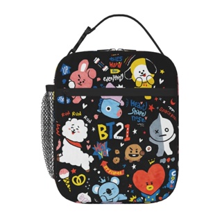 Bt21 กระเป๋าใส่กล่องอาหารกลางวัน แบบพกพา สําหรับเด็กนักเรียน