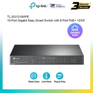 สวิตช์อัจฉริยะ TP-Link TL-SG1210MPE 10 พอร์ต Gigabit พร้อม 8 พอร์ต PoE+ 123W