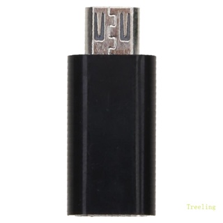 Treeling ตัวเชื่อมต่อ Micro USB 2 0 ตัวผู้ เป็น Type C ตัวเมีย สําหรับชาร์จถ่ายโอนข้อมูล สําหรับ Mi4C สีดํา สีขาว