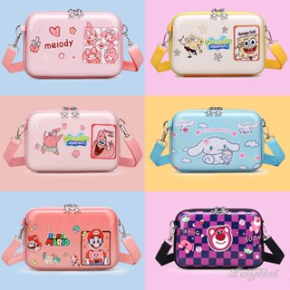 ღ Sanrio Children Hard Shell Bag Classic Anime Shoulder Bags Kulomi Cinnamoroll Waterproof Coin Purse Hard Shell Messenger Bag