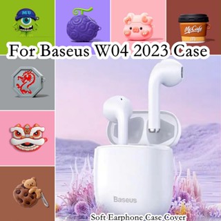 【ของแท้】เคสหูฟัง แบบนิ่ม ลายการ์ตูน สําหรับ Baseus W04 2023 W04 2023