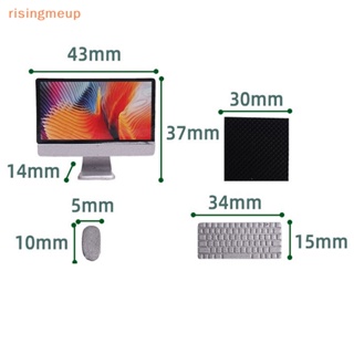 [risingmeup] แผ่นรองเมาส์ คีย์บอร์ด ขนาดเล็ก 1:12 สําหรับตกแต่งบ้านตุ๊กตา 1 ชุด