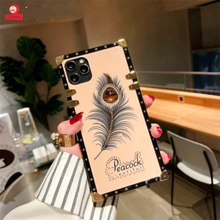 เคสโทรศัพท์มือถือ ทรงสี่เหลี่ยม ป้องกัน ลายขนนก ประดับพลอย สําหรับ HUAWEI NOVA9PRO 9 8PRO 8SE 8 7PRO 7SE 7 6SE 7I 6