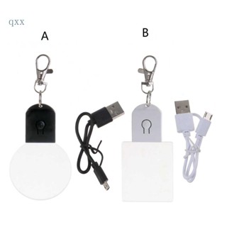 Ch*【พร้อมส่ง】พวงกุญแจไฟ อะคริลิค ทรงกลม ขนาดเล็ก แบบพกพา ชาร์จ USB สําหรับเดินป่า