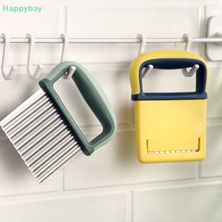 &lt;Happybay&gt; เครื่องหั่นมันฝรั่ง ผัก ผลไม้ แบบสเตนเลส หยักได้ ลดราคา