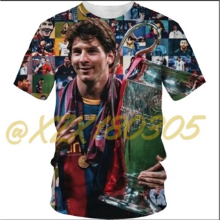 (ทั้งหมดในสต็อก Xzx180305) เสื้อยืดคอกลม แขนสั้น พิมพ์ลาย Lionel Messi 3D แฟชั่นฤดูร้อน สําหรับผู้ชาย และผู้หญิง 01