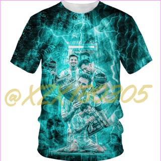 (ทั้งหมดในสต็อก Xzx180305) เสื้อยืดคอกลม แขนสั้น พิมพ์ลาย Lionel Messi 3D แฟชั่นฤดูร้อน สําหรับผู้ชาย และผู้หญิง 17