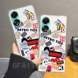 ใหม่ เคสโทรศัพท์มือถือแบบนิ่ม ใส กันกระแทก ลายภาพประกอบ สําหรับ OPPO A38 4G 2023 OppoA38