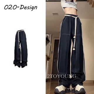 2TOYOUNG  กางเกงขายาว คาร์โก้ กางเกง เชือกอเมริกันคลาสิค Cargo pants 2023 NEW 071951 Stylish Trendy สวยงาม ทันสมัย ES220136 36Z230909