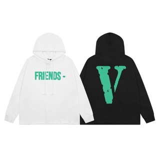 Vlone- เสื้อแฟชั่น อเนกประสงค์ พิมพ์ลายโลโก้ตัวอักษร ด้านหน้า ด้านหลัง สีเขียว ขนาดใหญ่ สําหรับผู้ชาย และผู้หญิง