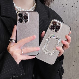 เคสโทรศัพท์ Rhinestone สีเงินคุณภาพสูงสำหรับ iPhone 14 pro max เคสโทรศัพท์เรียบหรู13เรียบง่ายเฉพาะกลุ่ม11สาว12รุ่นใหม่ป้องกันการตกหล่น